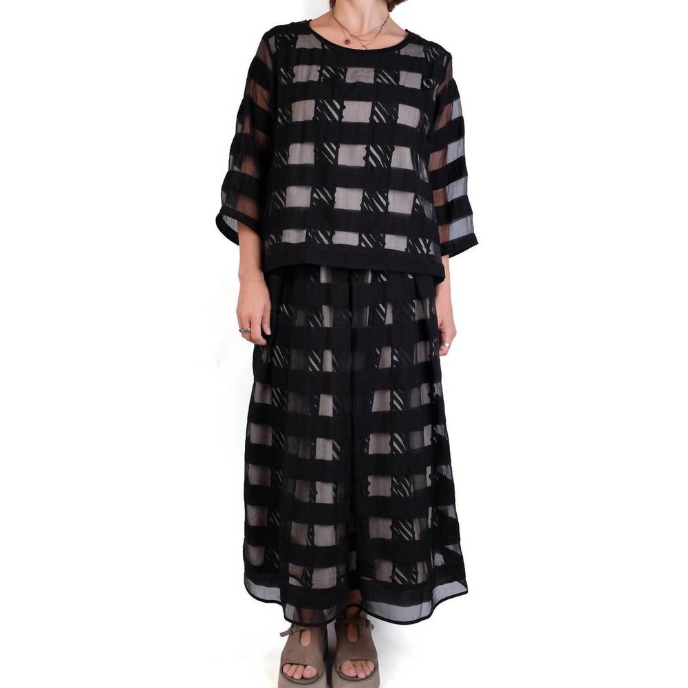 NEW LUUKAA overlay stripe maxi skirt in black